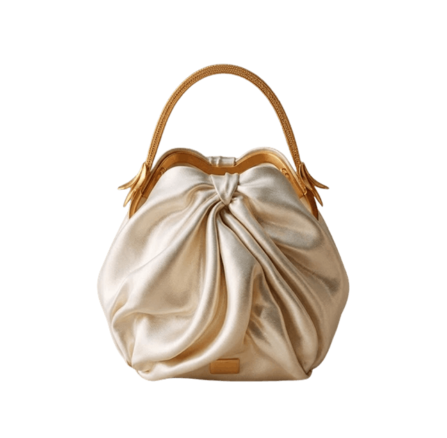 Cream Satin Pouch image